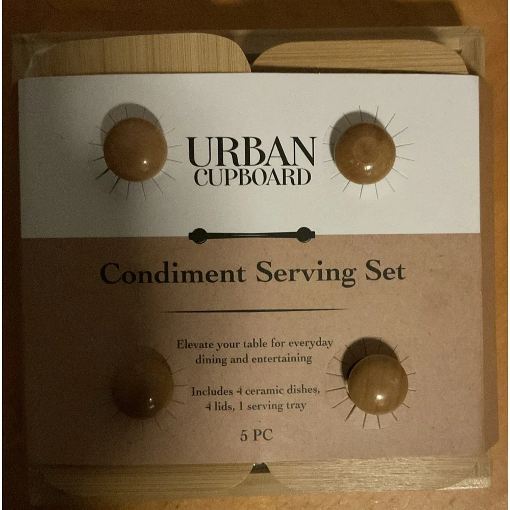 Urban Cupboard Condiment Serving Set, 5 Piece‎ Ceramic Set, NIP